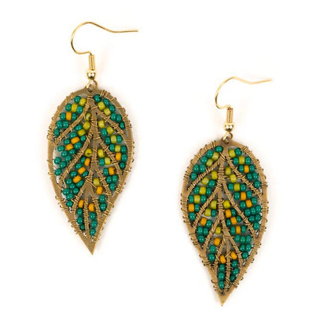 Beaded Leaves Earring (Altiplano)