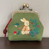 Embroidered Kiss Lock Purse (Quince Fables)