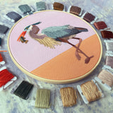 Great Blue Heron Embroidery and Beadwork Kit (Kate Wyatt Fine Art)