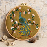 Flamboyant Peacock Appliqué Hoop Craft Kit: English