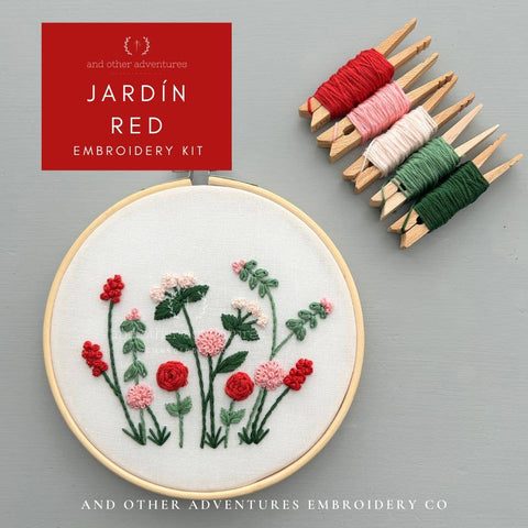 Jardín in Red Embroidery Kit (And Other Adventures Embroidery Co.)