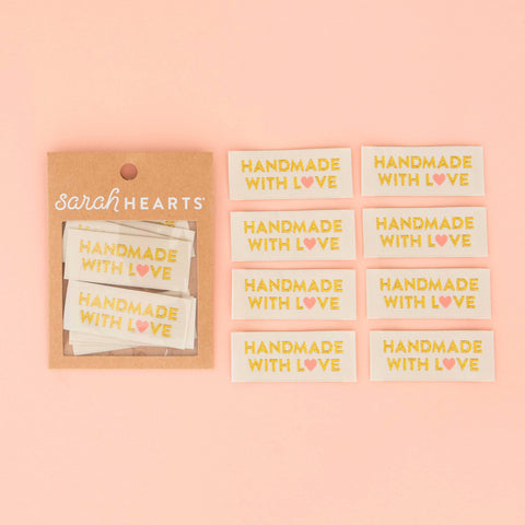 Handmade with Love Gold Labels (Sarah Hearts)