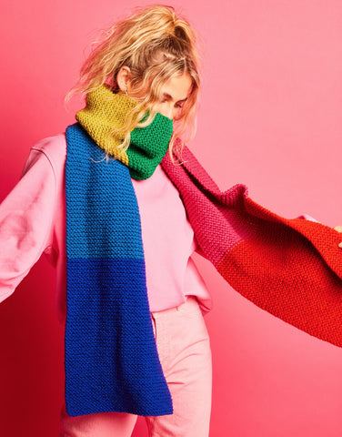 Color Block Scarf Knitting Kit