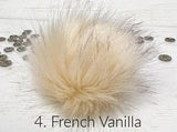 Faux Fur Pom-Pom Assorted Colors Sew on Snap