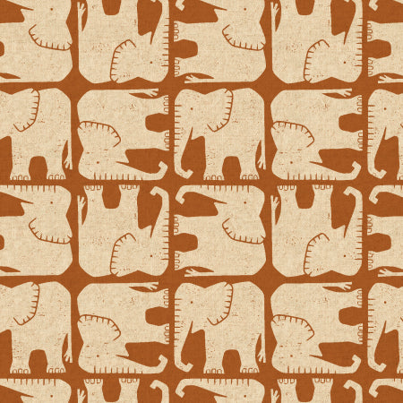 Jolly Elephant Umber Canvas