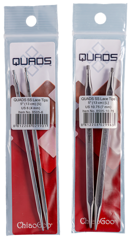 ChiaoGoo QUADS 4" Stainless Steel Lace Tips