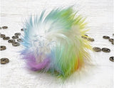 Faux Fur Pom-Pom Assorted Colors Sew on Snap