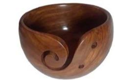 Teak Wood Yarn Bowl