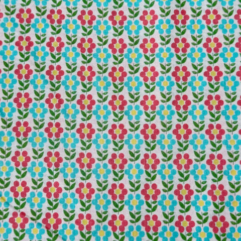 Sopo Kukka Donut Flower Shirting Ivory/Blue/Orange (Sevenberry)