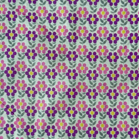 Sopo Kukka Donut Flower Shirting Ivory/Purple (Sevenberry)