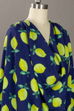 Lemons In Navy Rayon Challis