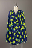 Lemons In Navy Rayon Challis