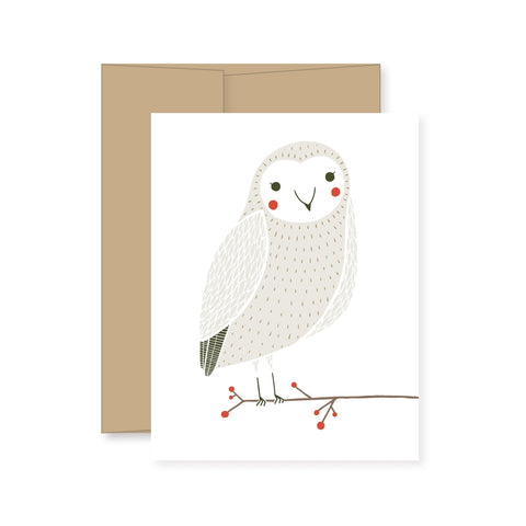 Snow Owl Merriment Card