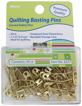 Curved Basting Pins 1.5" Brass 50ct
