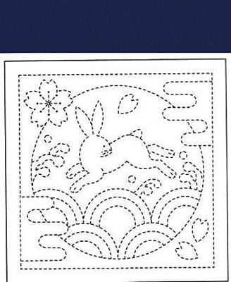 Sashiko 390 Sampler Navy Bunny