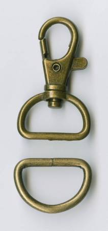 D-Ring and Swivel Clip Brass 3/4"