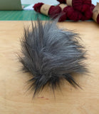 Faux Fur Pompom 4" - 5" in Assorted Colors Sew on Snap