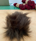 Faux Fur Pompom 4" - 5" in Assorted Colors Sew on Snap