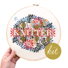 Knitter 10" Embroidery Kit Junebug and Darlin